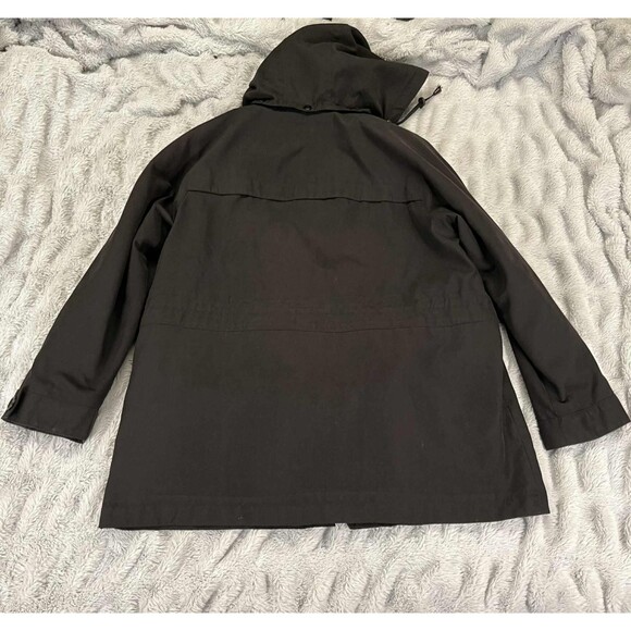 Gallery Coat Women PM Black Removeable Hood Lined Button Zip Long Sleeve Jacket - Picture 2 of 5